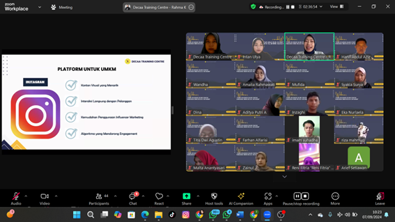 Decaa.id Menggelar Webinar Peran Influencer dalam Pemasaran UMKM di Instagram