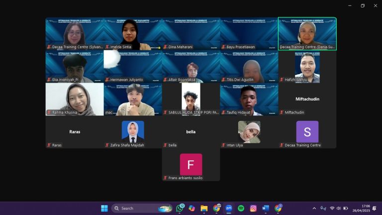 Decaa Training Centre Selenggarakan Webinar Peran AI Generatif dalam Publikasi Ilmiah